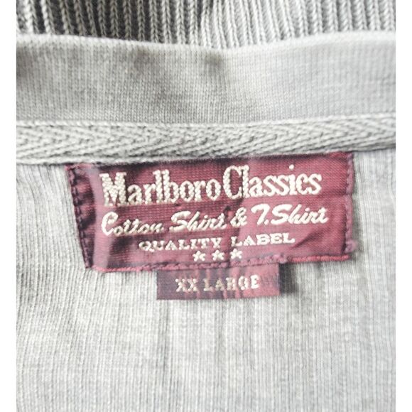 Marlboro Originals Men's‎ 2X Taupe Ribbed Sweater Vintage 90's Heavy Rnd Neck - Picture 6 of 6